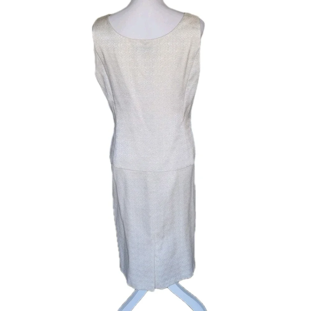 Vintage Kasper 3pc Skirt Suit Womens 10 Cream Jacket Shell Skirt Beading Wedding